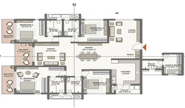 Featured Image of Century Astoria 4 BHK Apartment Floor Plan