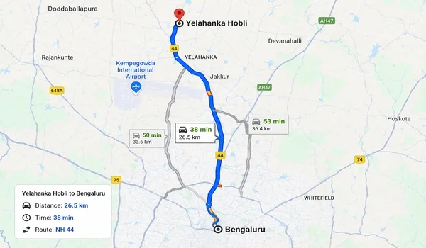 Featured Image of Yelahanka Hobli To Bangalore Distance, Route & Directions